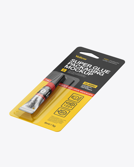 Super Glue Metal Tube Package Mockup  - Halfside View
