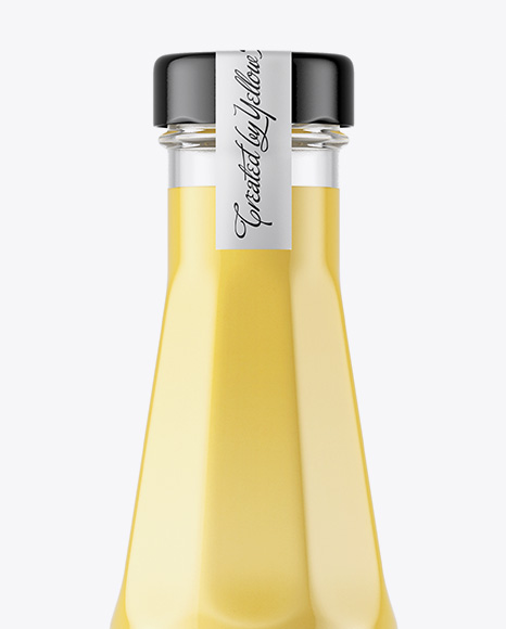 Clear Glass Bottle with Сheese Sauce Mockup PSD #1