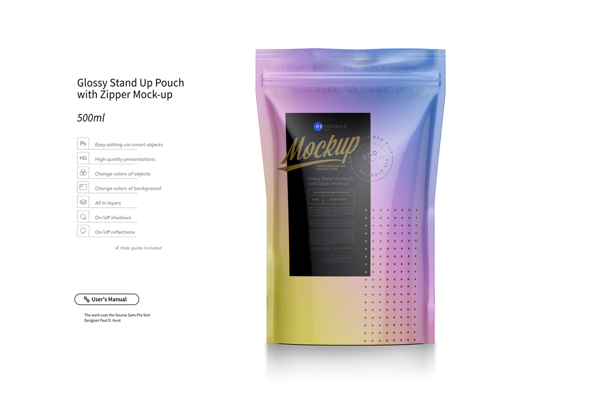 Download Stand Up Pouch With Zipper Mockup Set In Packaging Mockups On Yellow Images Creative Store