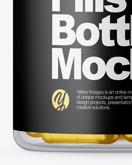 Clear Glass Bottle w  Metallic Pills Mockup PSD #6