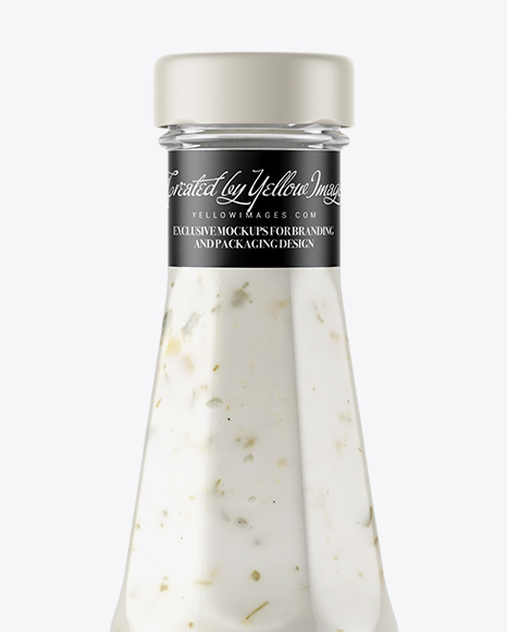 Download Clear Glass Bottle With Garlic Sauce Mockup In Bottle Mockups On Yellow Images Object Mockups Yellowimages Mockups