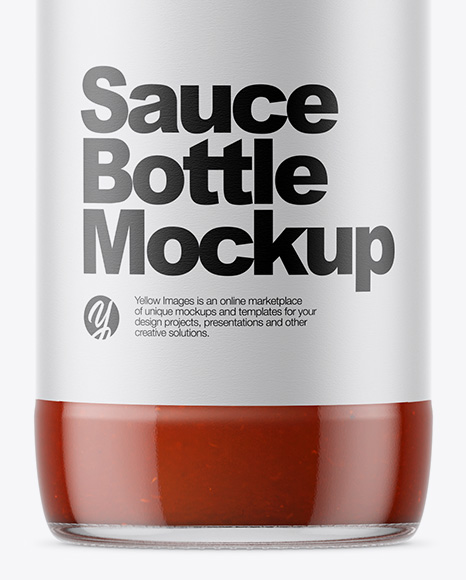 Clear Glass Ketchup Bottle Mockup Template, Product Mockups ft