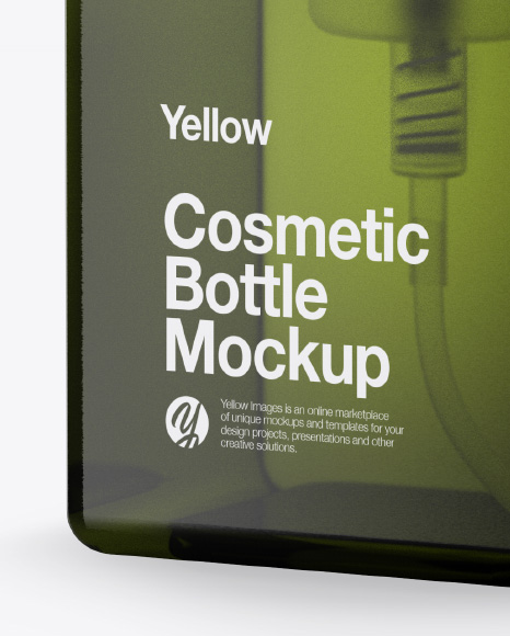 Green Cosmetic Bottle Mockup