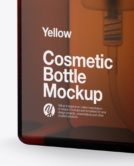 Amber Cosmetic Bottle Mockup PSD #1