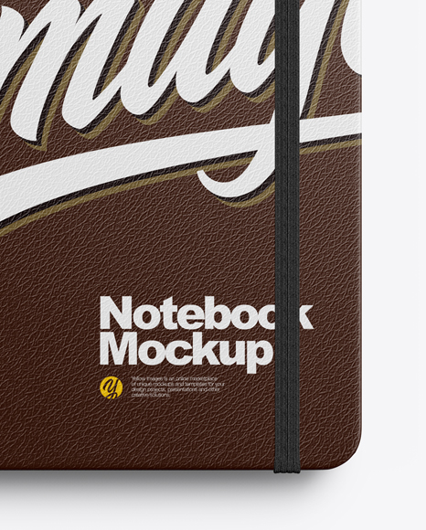 Leather Notebook With Paper Label Mockup Use Include PSD