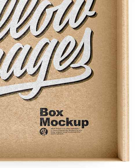 Download Opened Kraft Paper Box Mockup In Box Mockups On Yellow Images Object Mockups