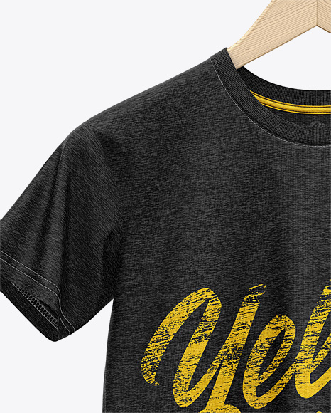 Hanging Heather T Shirt Mockup In Apparel Mockups On Yellow Images Object Mockups