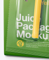 Carton Package with Straw Mockup