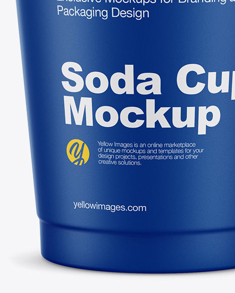 Download Matte Plastic Soda Cup With Ice Mockup In Cup Bowl Mockups On Yellow Images Object Mockups PSD Mockup Templates