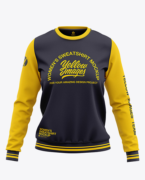 Download Women S Sweatshirt Mockup In Apparel Mockups On Yellow Images Object Mockups