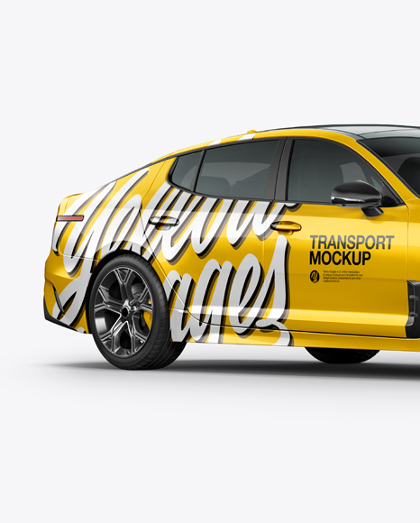 Sport Car Mockup   Half Side View PSD #2
