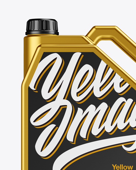 Metallic Jerry Can Mockup on Yellow Images Object Mockups