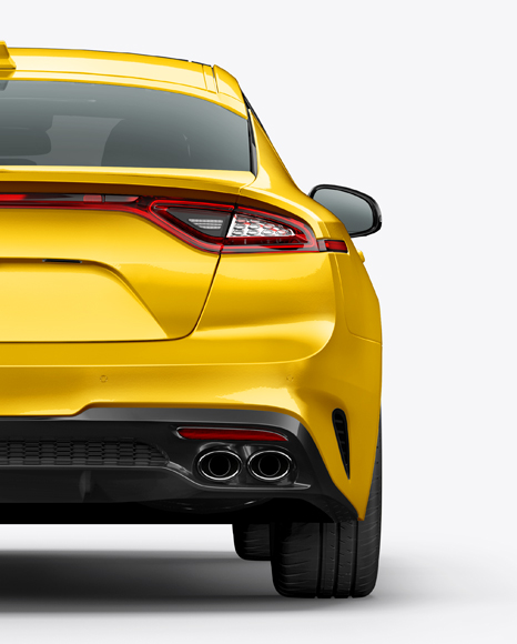 Download Sport Car Mockup - Back View in Vehicle Mockups on Yellow Images Object Mockups