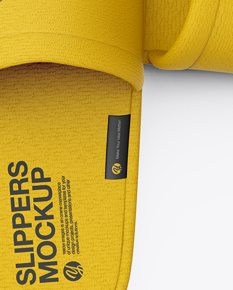 Slippers Mockup In Apparel Mockups On Yellow Images Object Mockups