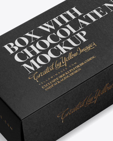 Download Box W Chocolate Nuts Mockup In Box Mockups On Yellow Images Object Mockups PSD Mockup Templates