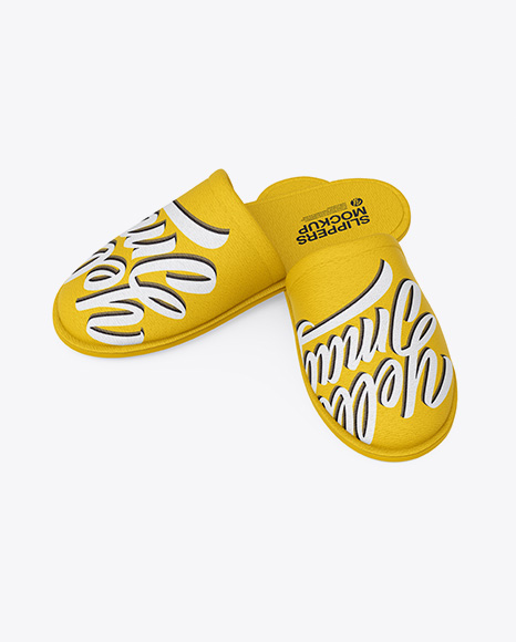 Download Slippers Mockup In Apparel Mockups On Yellow Images Object Mockups