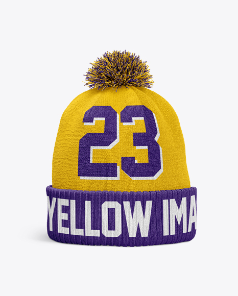 Winter Hat Mockup Front View In Apparel Mockups On Yellow Images Object Mockups