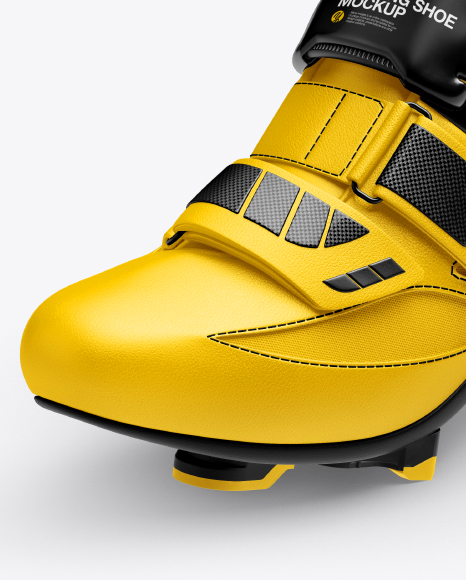 Download Cycling Shoe Mockup in Apparel Mockups on Yellow Images Object Mockups