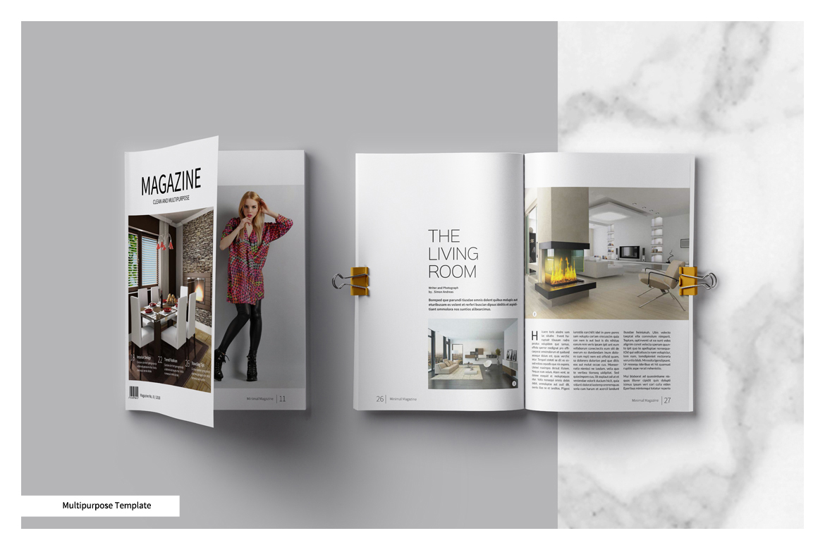 Multipurpose Magazine Template In Magazine Templates On Yellow Images Creative Store