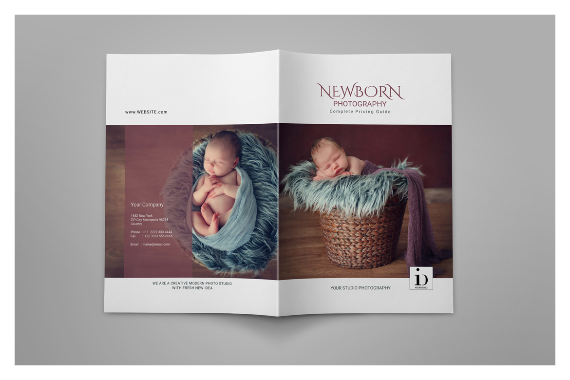 Newborn Photography Magazine Template In Magazine Templates On Yellow Images Creative Store