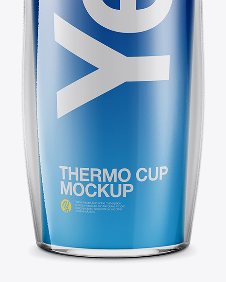 Double-Wall Thermo Cup Mockup in Object Mockups on Yellow ...