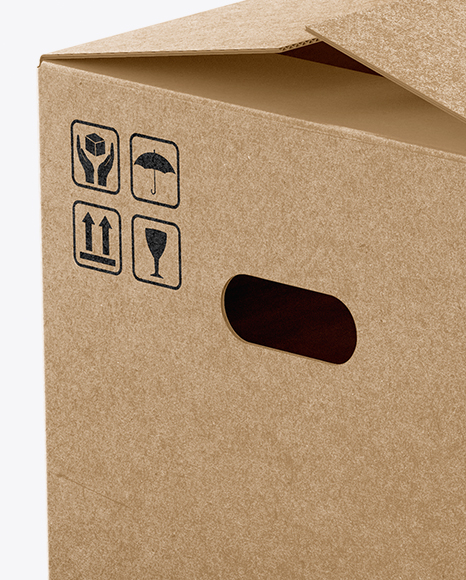 Download Kraft Box Mockup - Half Side View in Box Mockups on Yellow Images Object Mockups