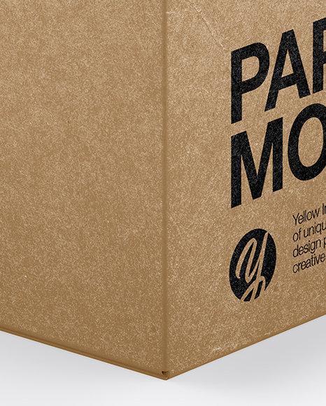 Kraft Box Mockup   Half Side View PSD #4