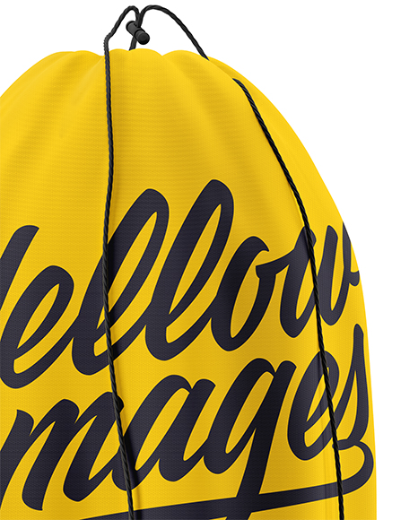 Download Gym Sack With Leather Bottom Mockup In Apparel Mockups On Yellow Images Object Mockups