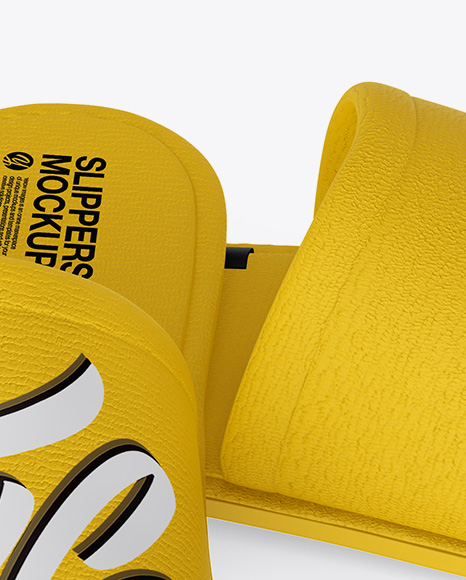 Slippers Mockup In Apparel Mockups On Yellow Images Object Mockups