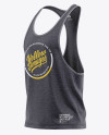 Download Men S Heather Racer Back Tank Top Mockup Front Half Side View In Apparel Mockups On Yellow Images Object Mockups