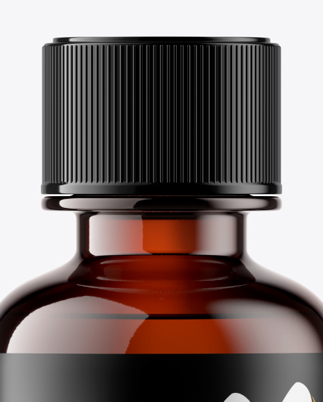 Amber Glass Bottle Mockup PSD #3