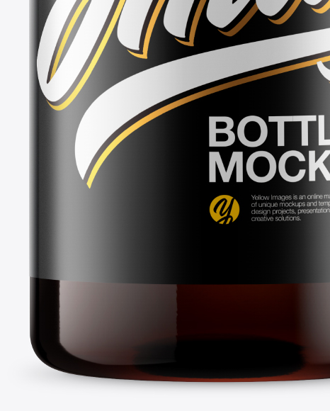 Amber Glass Bottle Mockup PSD #4