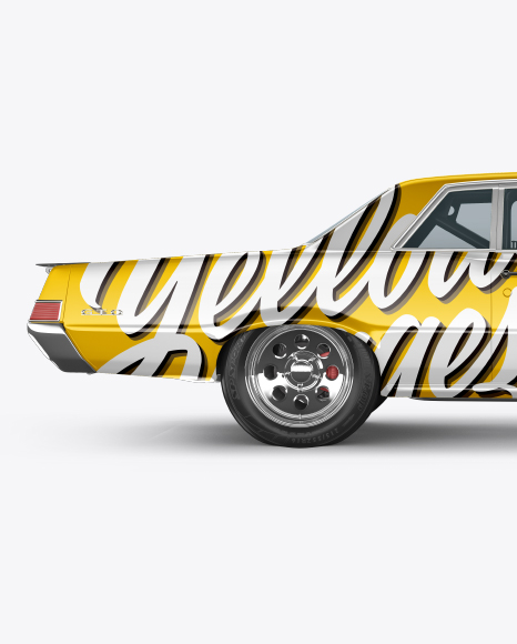 Download Muscle Car Mockup Side View In Vehicle Mockups On Yellow Images Object Mockups Yellowimages Mockups