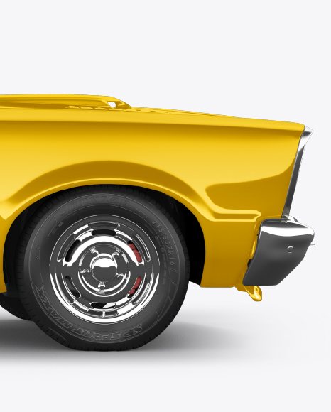 Download Muscle Car Mockup Side View In Vehicle Mockups On Yellow Images Object Mockups PSD Mockup Templates