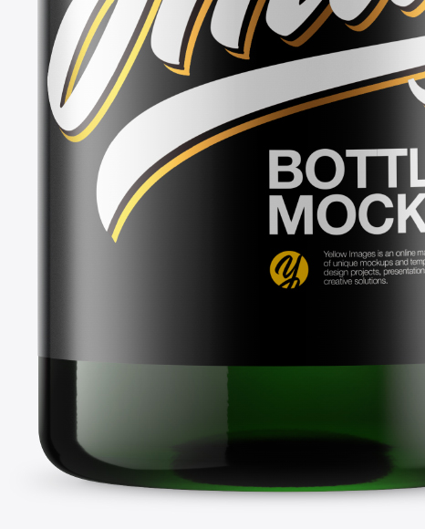 Green Glass Bottle Mockup PSD #1