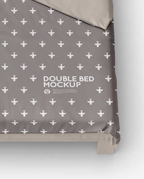 Double Bed with Silk Linens Mockup PSD #6