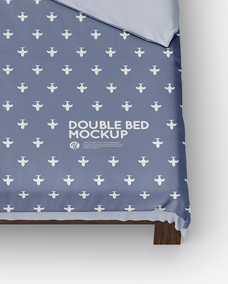 Double Bed with Cotton Linens Mockup PSD #5