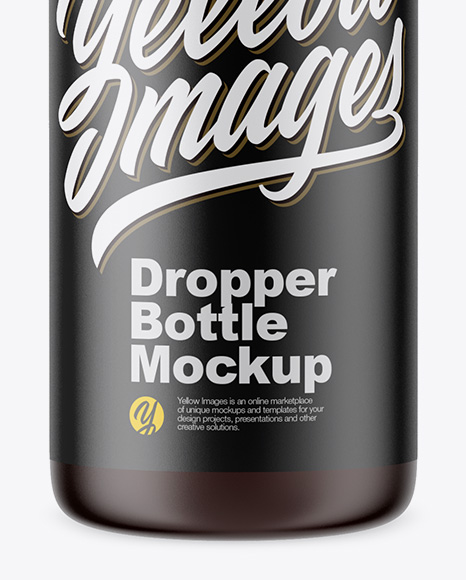 Amber Dropper Bottle Mockup PSD #1