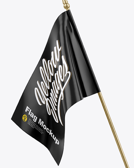 Satin Desk Flags Mockup