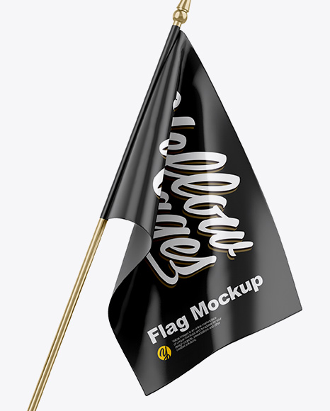 Download Satin Desk Flags Mockup in Object Mockups on Yellow Images Object Mockups