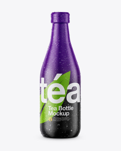 Bottle With Condensation In Shrink Sleeve In Bottle Mockups On Yellow Images Object Mockups