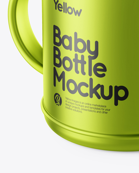 Metallic Baby Bottle Mockup PSD #1