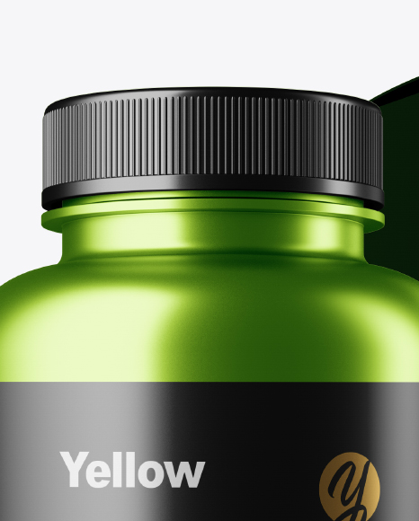 Metallc Bottle w  Metallic Paper Box Mockup PSD #6