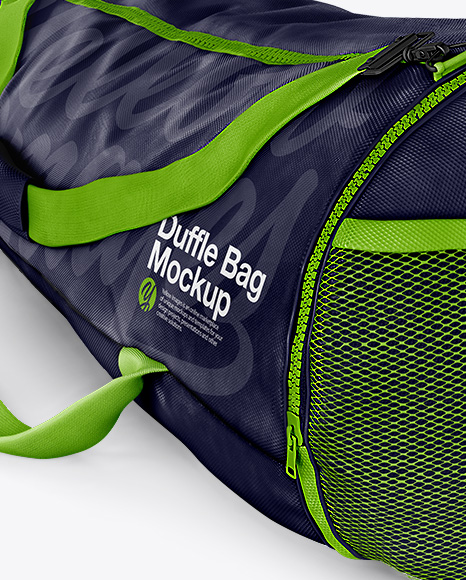 Download Duffle bag - Half Side View in Apparel Mockups on Yellow Images Object Mockups