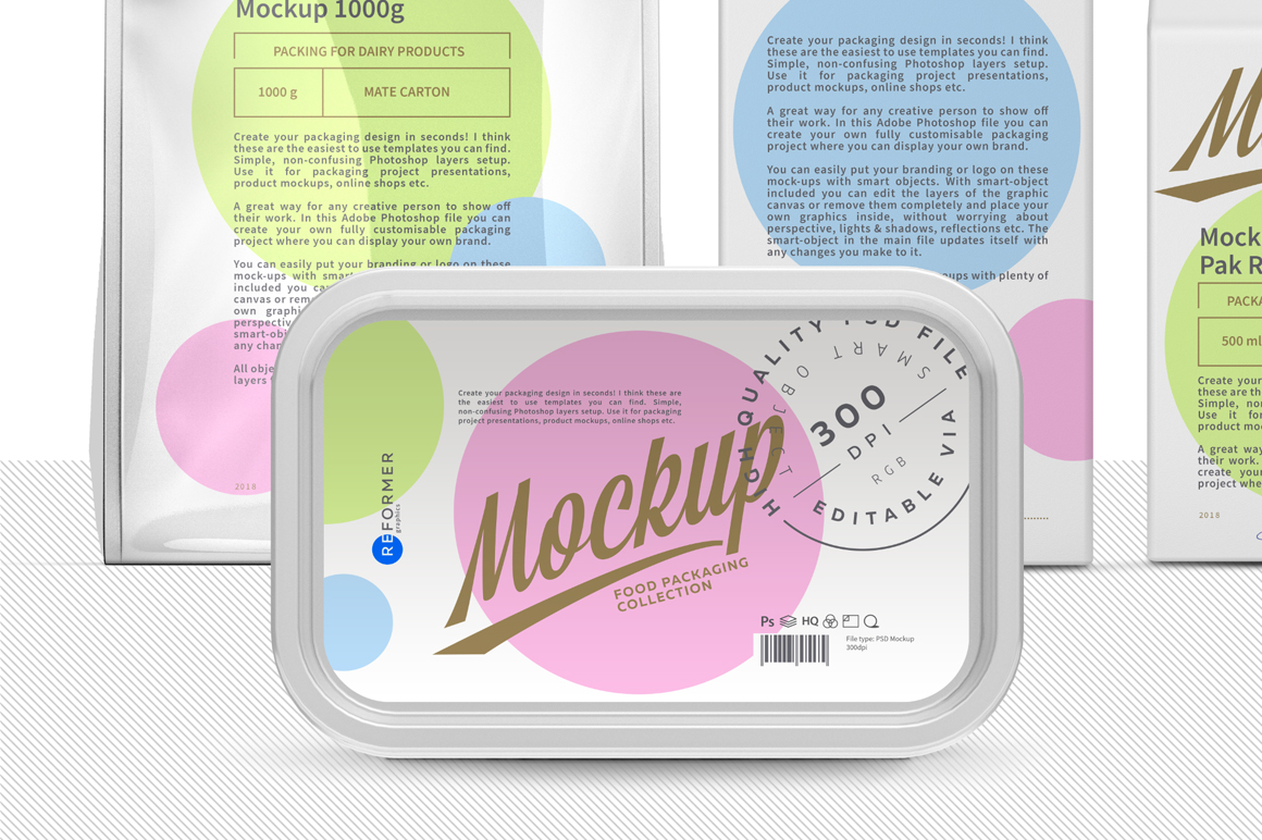 Packaging for Dairy Products Presentation Mockup