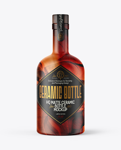 Ceramic Bottle with Wax Mockup PSD #2