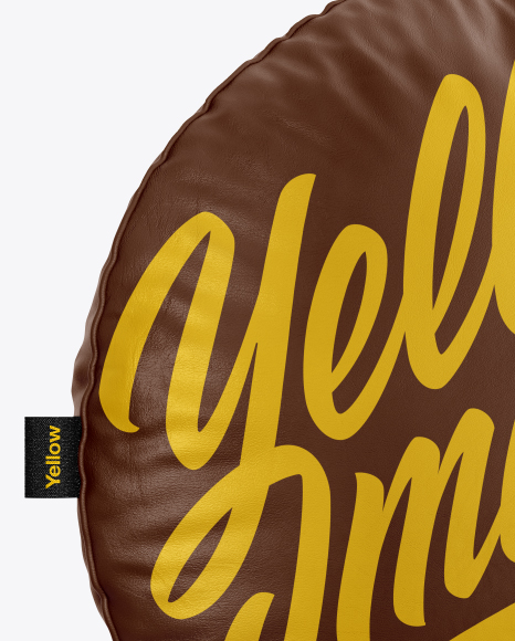 Round Leather Pillow Mockup PSD #2