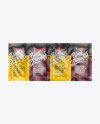 Download Vacuum Beef Jerky Package Mockup - Front View in Sachet Mockups on Yellow Images Object Mockups