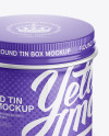 Download Glossy Round Tin Box Mockup - High-Angle Shot in Can Mockups on Yellow Images Object Mockups