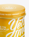 Download Glossy Round Tin Box Mockup - High-Angle Shot in Can Mockups on Yellow Images Object Mockups